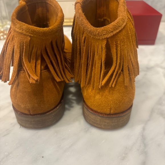 Zara Girls Brown Suede Boots with Fringe Size 36/US 6 - Picture 6 of 15